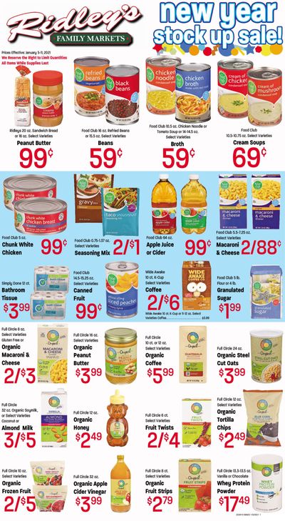Ridley's Weekly Ad Flyer January 5 to January 11, 2021