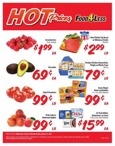 Food 4 Less (IN) Weekly Ad Flyer January 6 to January 12