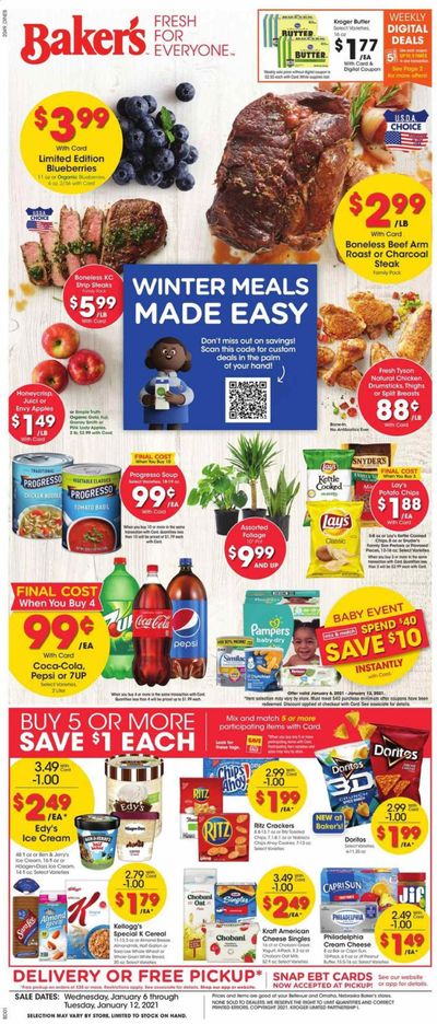 Baker's Weekly Ad Flyer January 6 to January 12