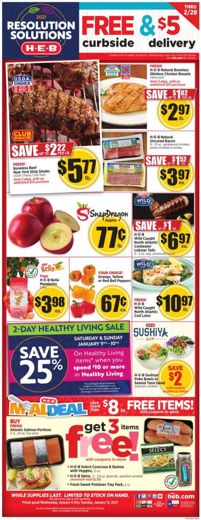 H-E-B (TX) Weekly Ad Flyer January 6 to January 12