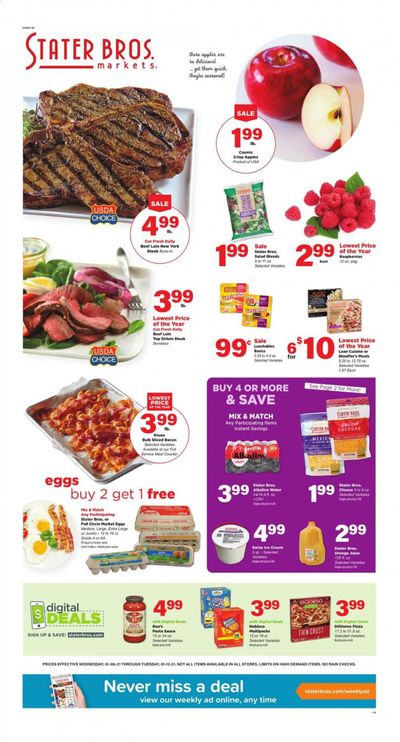 Stater Bros. Weekly Ad Flyer January 6 to January 12
