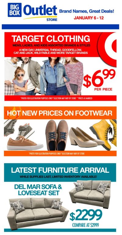 Big Box Outlet Store Flyer January 6 to 12