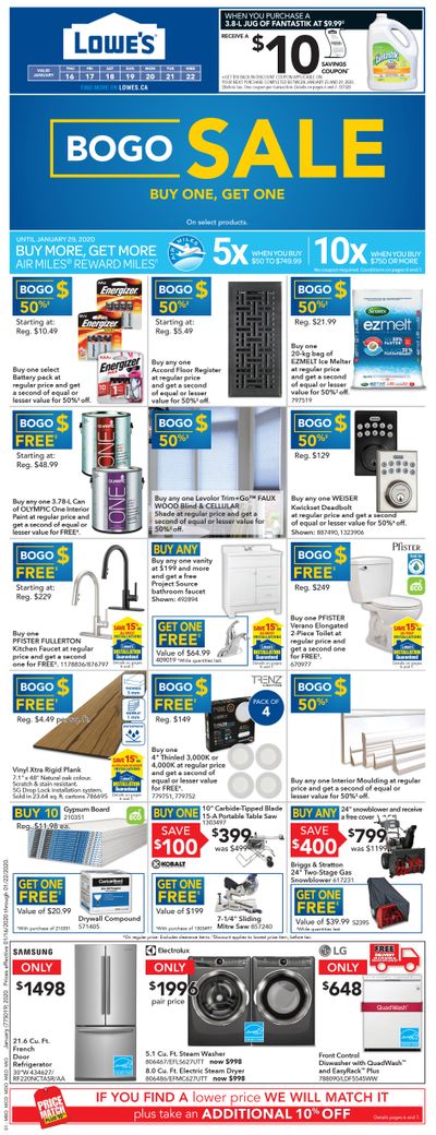 Lowe's Flyer January 16 to 22