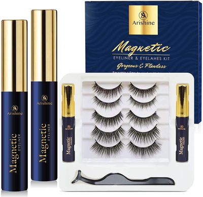 5 Pairs Reusable Magnetic Eyelashes and 2 Tubes of Magnetic Eyeliner Kit On Sale for $ 22.94 at Amazon Canada