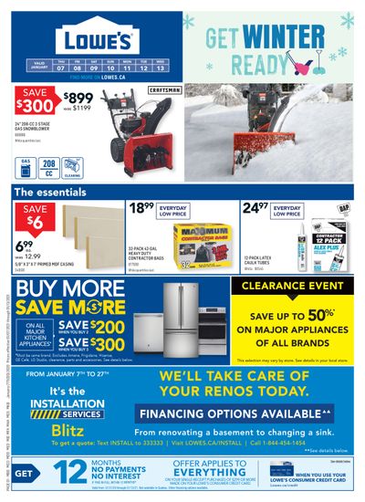 Lowe's Flyer January 7 to 13 Lowe's Flyer January 7 to 13