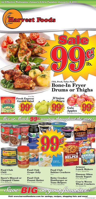 Harvest Foods Weekly Ad Flyer January 6 to January 12, 2021