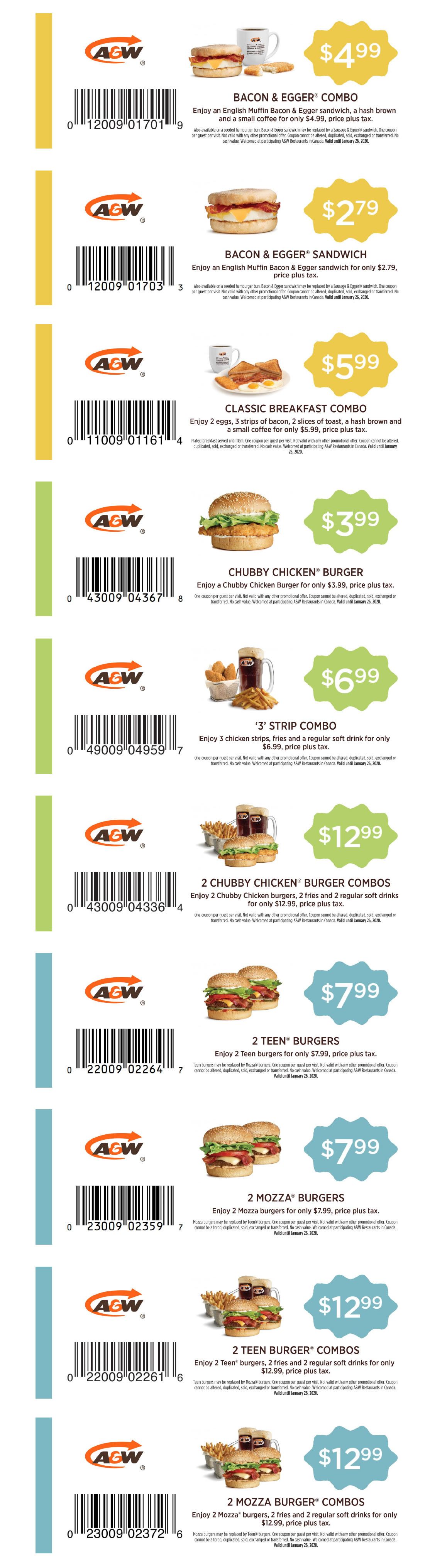 A&W Canada Coupons