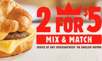 2 for $5 Mix & Match at Burger King