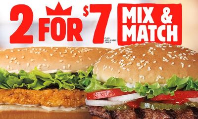 2 for $7 Mix & Match at Burger King