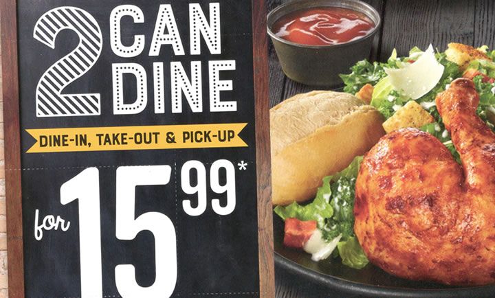 2 CAN DINE for $15.99 at Swiss Chalet