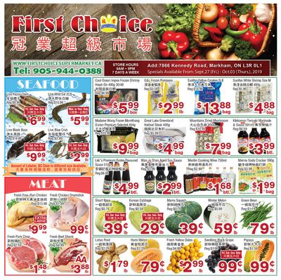 First Choice Supermarket Flyer September 27 to October 3