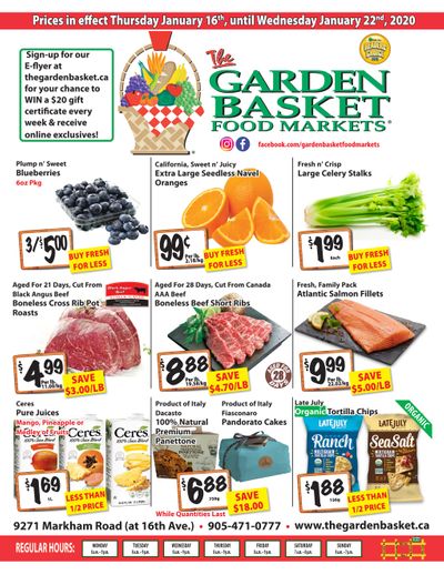 The Garden Basket Flyer January 16 to 22