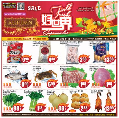 Field Fresh Supermarket Flyer September 27 to October 3