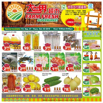 Farm Fresh Supermarket Flyer September 27 to October 3