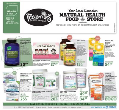 Foodsmiths Health First Flyer January 2 to 16
