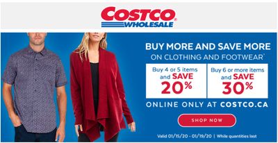 Costco Canada Buy More Save More Offers: Save 20% – 30% off Clothing & Footwear