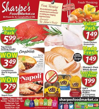 Sharpe's Food Market Flyer January 16 to 22