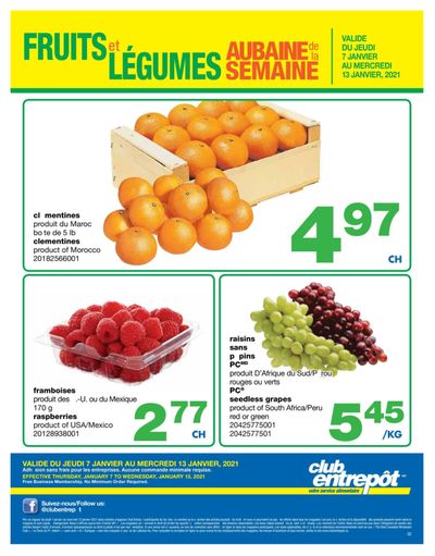 Wholesale Club (QC) Produce Deal of the Week Flyer January 7 to 13