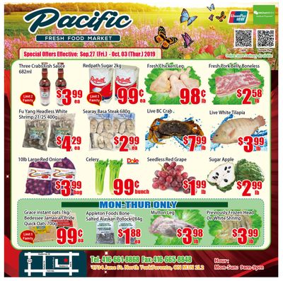 Pacific Fresh Food Market (North York) Flyer September 27 to October 3