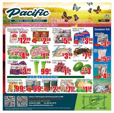 Pacific Fresh Food Market (Pickering) Flyer September 27 to October 3