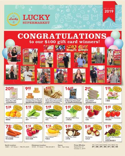 Lucky Supermarket (Edmonton) Flyer September 27 to October 3