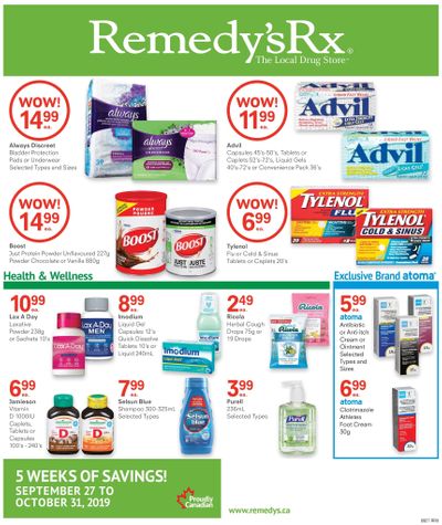 Remedy's RX Flyer September 27 to October 31