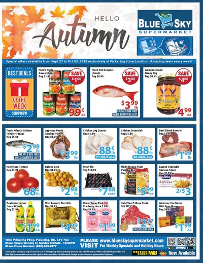 Blue Sky Supermarket (Pickering) Flyer September 27 to October 3