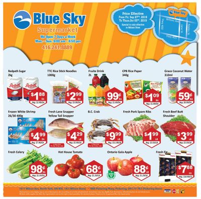 Blue Sky Supermarket (North York) Flyer September 27 to October 3