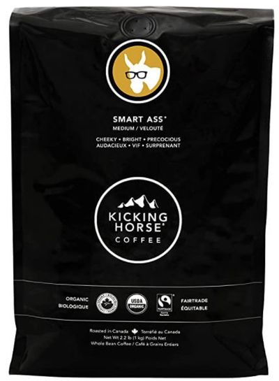 Kicking Horse Coffee, Smart Ass, Medium Roast, Whole Bean, 1 kg - Certified Organic, Fairtrade, Kosher Coffee For $22.00 At Amazon Canada