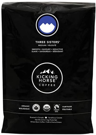 Kicking Horse Coffee, Three Sisters, Medium Roast, Whole Bean, 1 kg - Certified Organic, Fairtrade, Kosher Coffee For $21.98 At Amazon Canada Kicking Horse Coffee, Three Sisters, Medium Roast, Whole Bean, 1 kg - Certified Organic, Fairtrade, Kosher Coffee For $21.98 At Amazon Canada