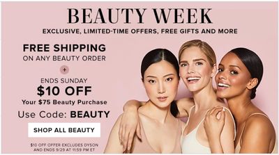 Hudson’s Bay Canada Beauty Weekend Sale: FREE Shipping + $10 Off Using Coupon Code + More Offers