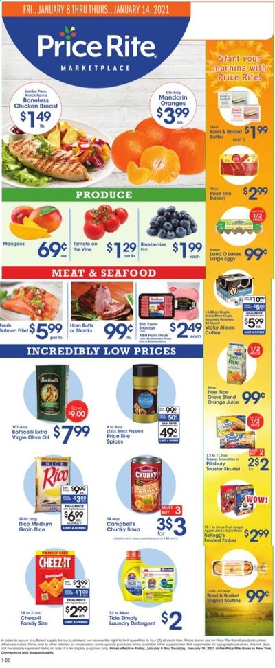 Price Rite (CT, MA, MD, NH, NJ, NY, PA, RI) Weekly Ad Flyer January 8 to January 14