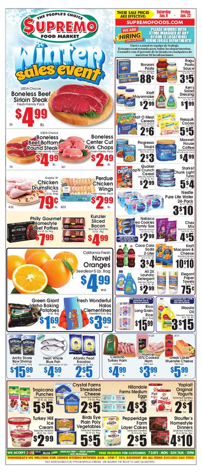 Supremo Food Market Weekly Ad Flyer January 9 to January 22, 2021