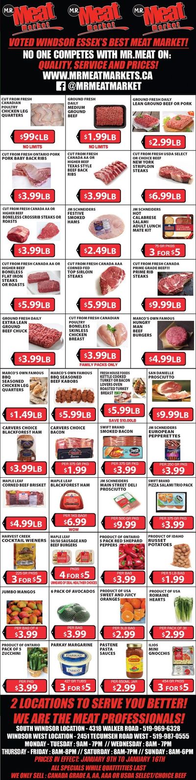 M.R. Meat Market Flyer January 9 to 16