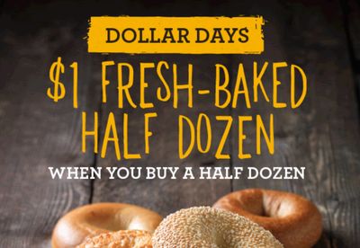 Through to January 10, Shmear Society Members Can Buy 1 Half Dozen Bagels and Get the Second Half Dozen for $1 at Einstein Bros. Bagels