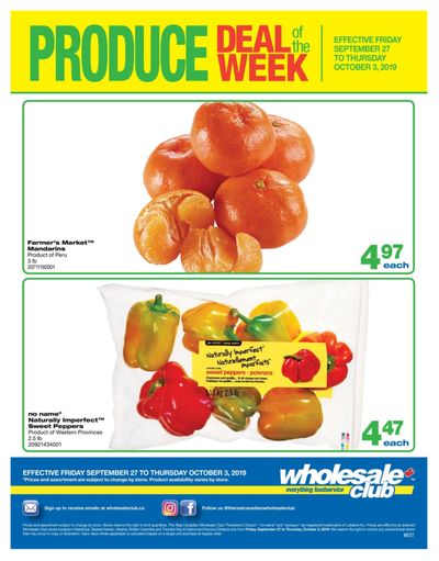 Wholesale Club (West) Produce Deal of the Week Flyer September 27 to October 3