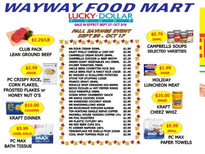 WayWay Food Mart Flyer September 27 to October 3