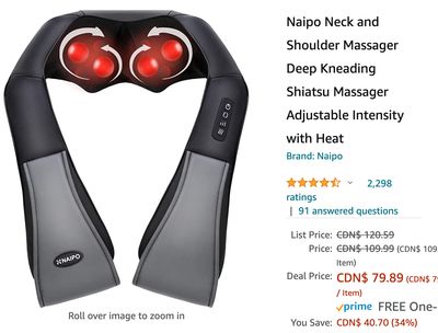 Amazon Canada Deals: Save 34% on Naipo Neck and Shoulder Massager + 40% on Baby Soft Carrier + More Offers