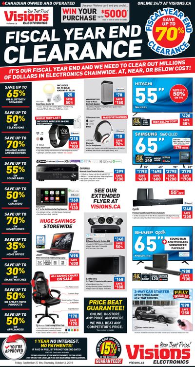 Visions Electronics Flyer September 27 to October 3