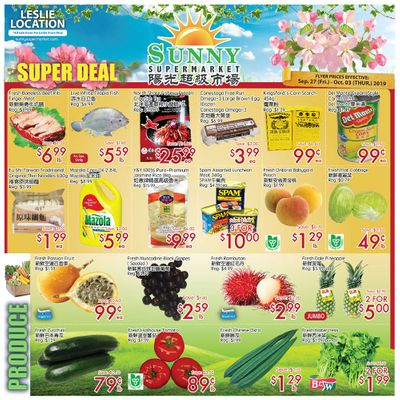 Sunny Supermarket (Leslie) Flyer September 27 to October 3