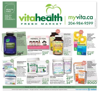 Vita Health Fresh Market Flyer January 2 to 17