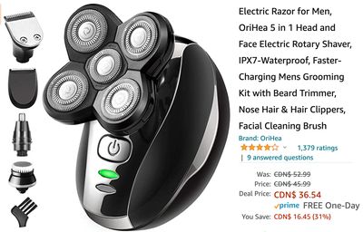 Amazon Canada Deals: Save 31% on Electric Razor for Men + 27% on Oscillating Heater + More Offers