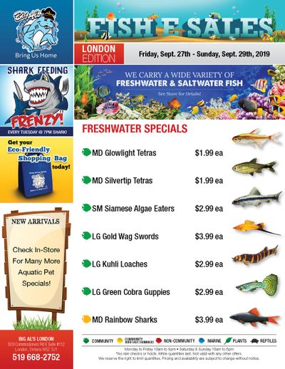 Big Al's (London) Weekend Specials September 27 to 29