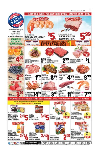 Karns Quality Foods Weekly Ad Flyer January 12 to January 18, 2021