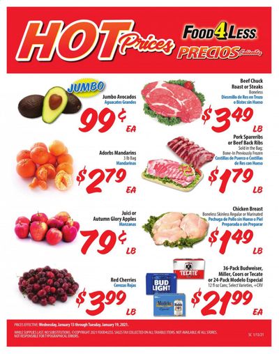 Food 4 Less (CA) Weekly Ad Flyer January 13 to January 19