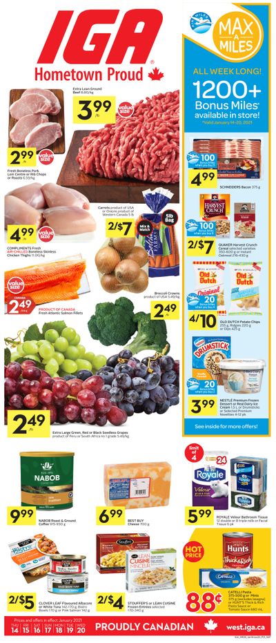IGA (SK, MB & ON) Flyer January 14 to 20