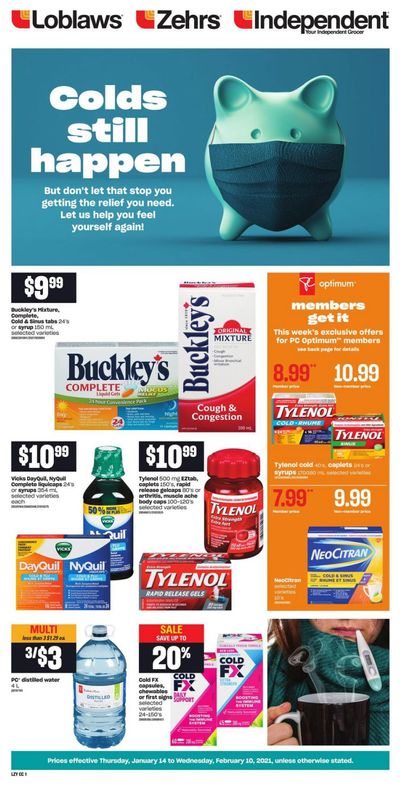 Independent Grocer Cough and Cold Flyer January 14 to February 10