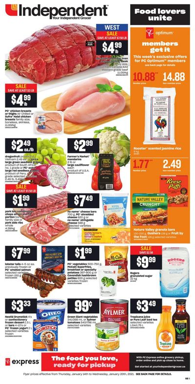 Independent Grocer (West) Flyer January 14 to 20