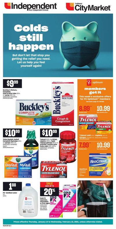 Independent Grocer (West) Cough and Cold Flyer January 14 to February 10