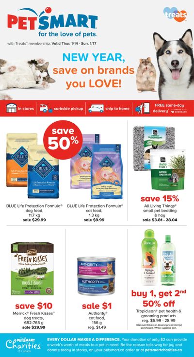 PetSmart Treats Membership Flyer January 14 to 17